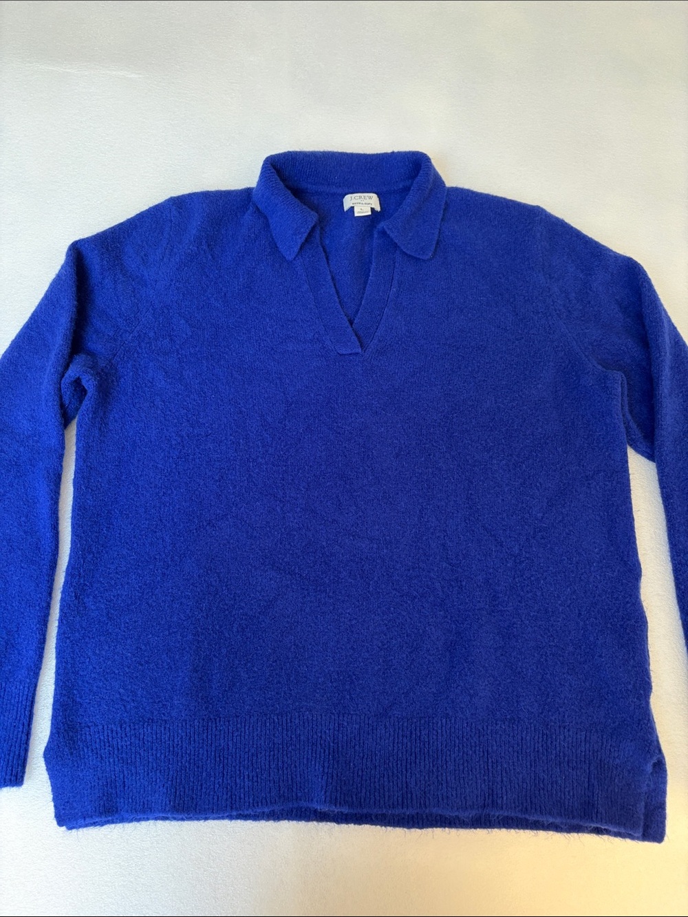 J. Crew Women's V-Neck Collins Collar Sweater in Cobalt